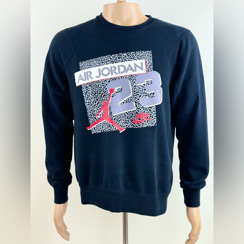 Nike Men's Air Jordan 23 Jump-man Logo Sweatshirt, Black Size Medium